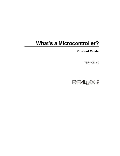 Whats a Microcontroller Student Guide Version 3.0