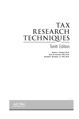 Tax Research Techniques, 10th Edition