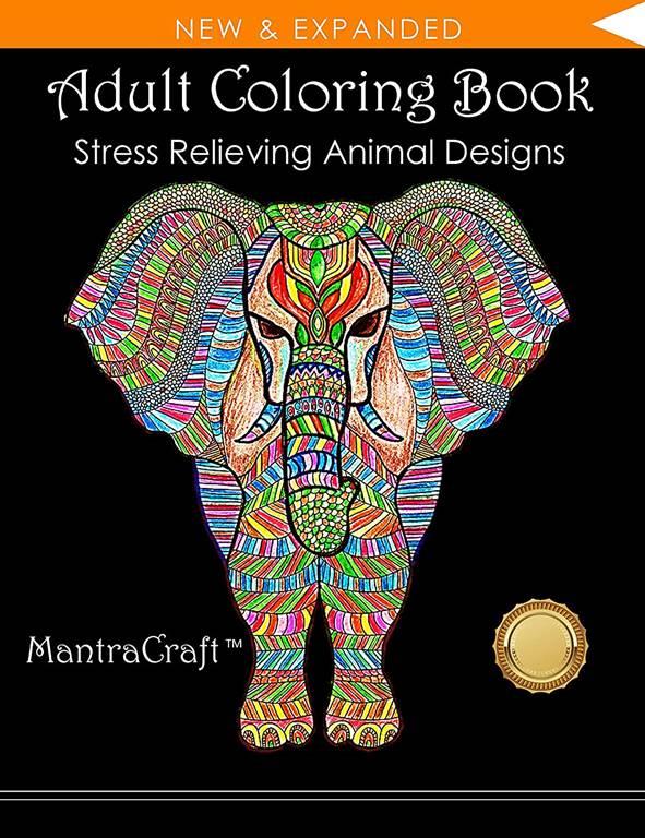 Adult Coloring Book: Stress Relieving Animal Designs