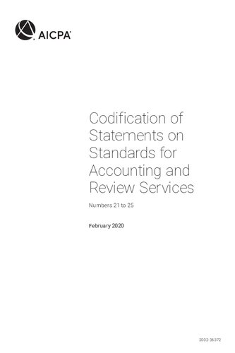 Codification of statements on standards for accounting and review services. Numbers 21 to 25 : February 2020.