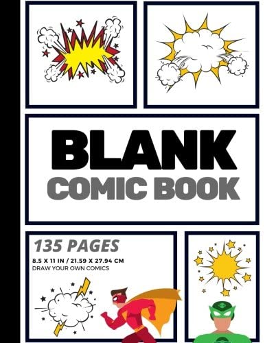 Blank Comic Book: Create Your Own Comic Strip, Blank Comic Panels, 135 Pages, Gray (Large, 8.5 x 11 in.) (Action Comics) (Volume 9)