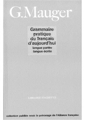 Grammaire Pratique Du Francais D'aujourd'hui