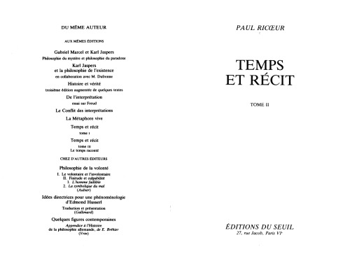 Temps et récit II