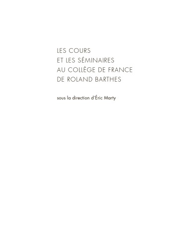 Le Neutre. Cours et séminaires au Collège de France, 1977-1978