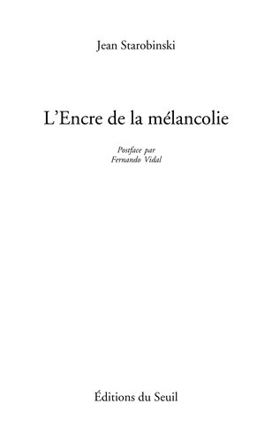 L'encre de la mélancolie