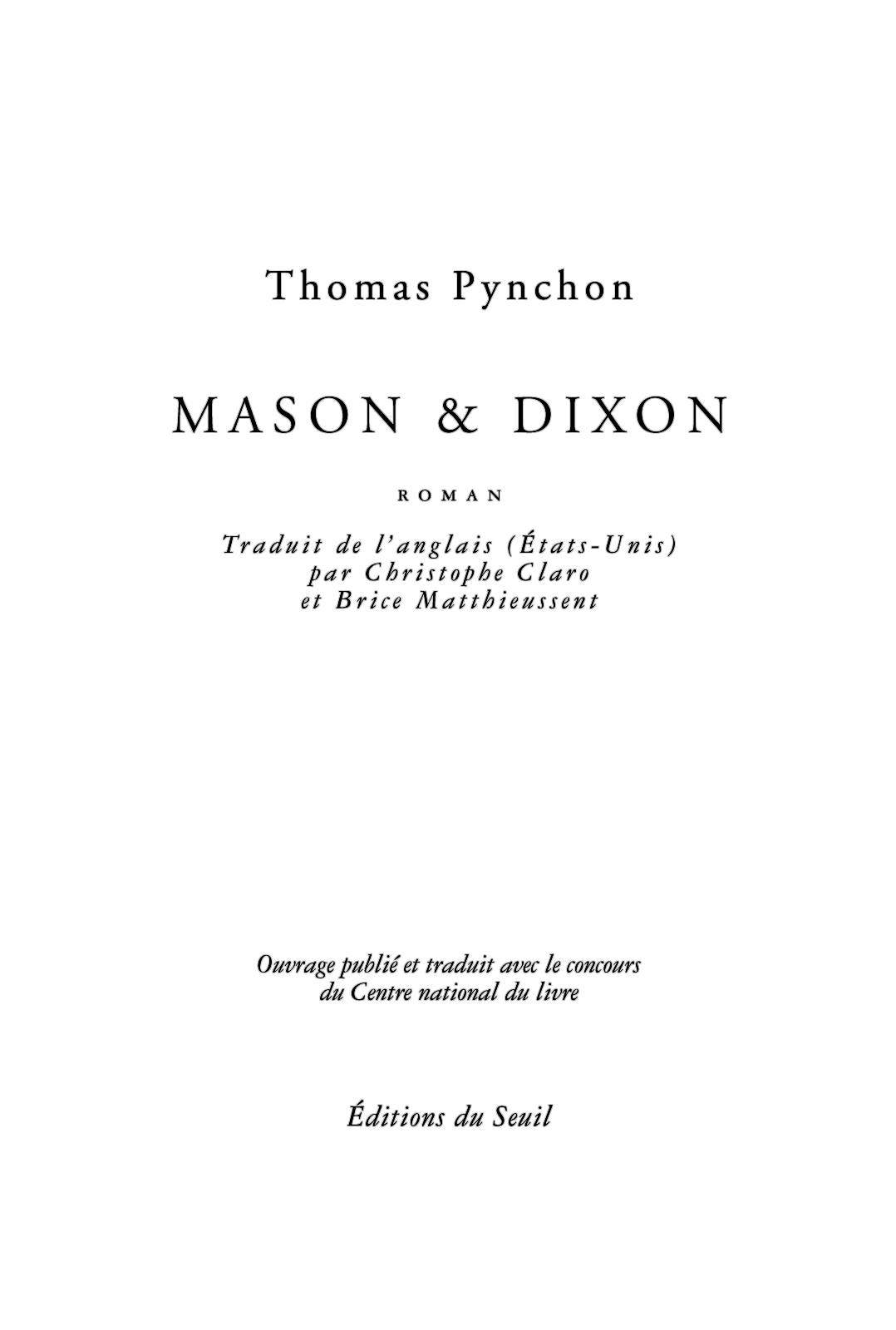 Mason & Dixon : roman