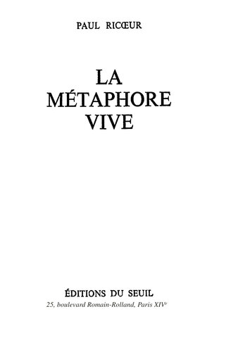 La métaphore vive