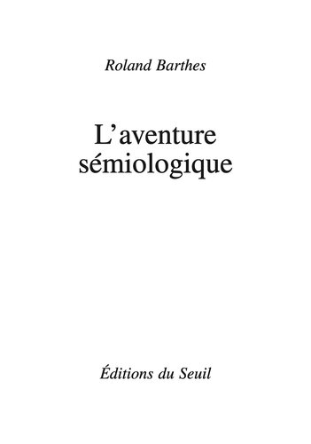 L'aventure sémiologique