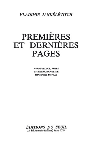 Premières et dernières pages