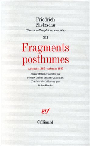 Fragments posthumes, automne 1885-automne 1887