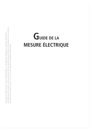 Guide de la mesure électrique : bâtiment et industrie