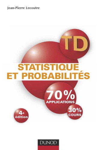 Statistique et probabilités : 70% applications, 30% cours