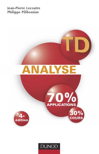 Analyse : TD, 70% applications, 30% cours