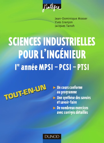 Sciences industrielles pour l'ingénieur : 1re année MPSI-PCSI-PTSI