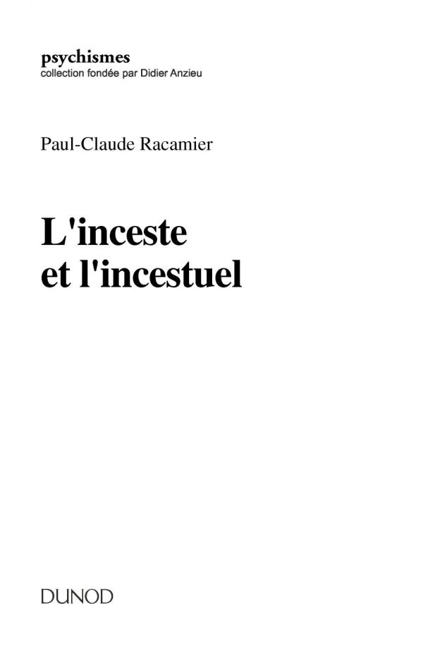 L'inceste et l'incestuel