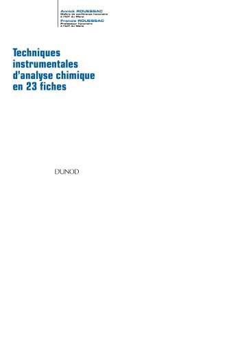 Techniques instrumentales d'analyse chimique en 23 fiches