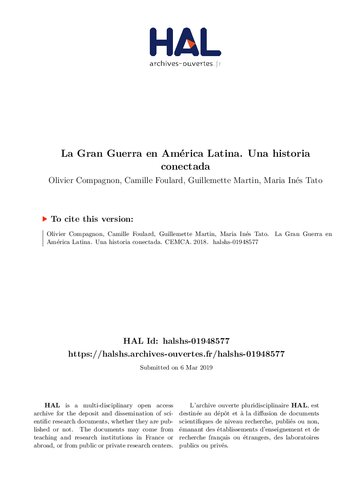 La Gran Guerra en América latina : una historia conectada