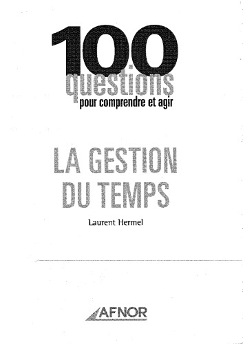 La gestion du temps