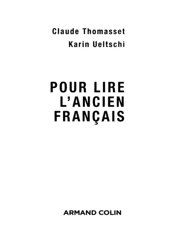 Pour lire l'ancien français