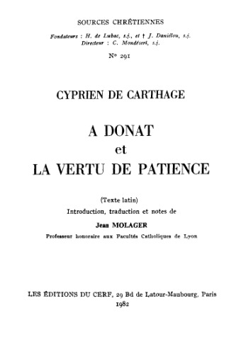 À Donat et La Vertu de patience