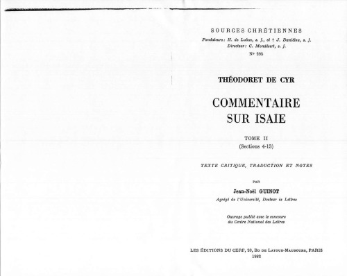 Commentaire sur Isaïe. 2, Sections 4-13