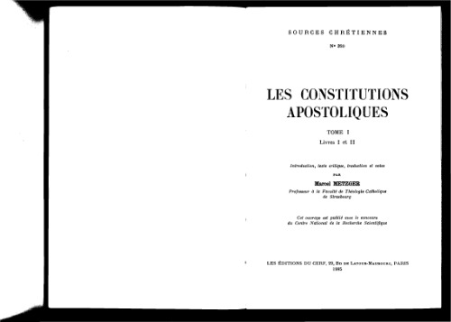 Les Constitutions Apostoliques