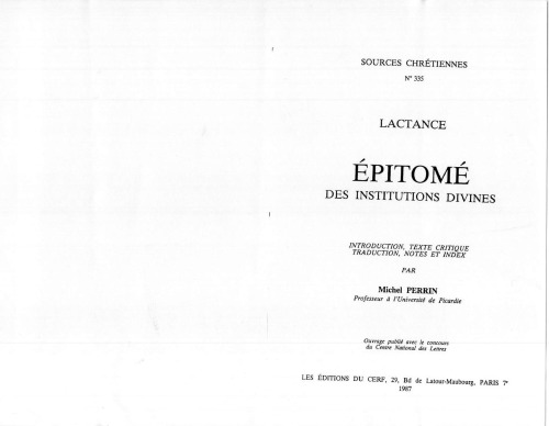 Épitomé des institutions divines