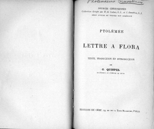 Lettre à Flora