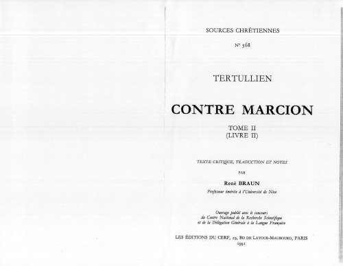 Contre Marcion, Tome 2, Livre 2