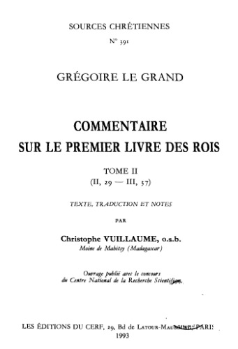 Commentaire Sur Le Premier Livre Des Rois