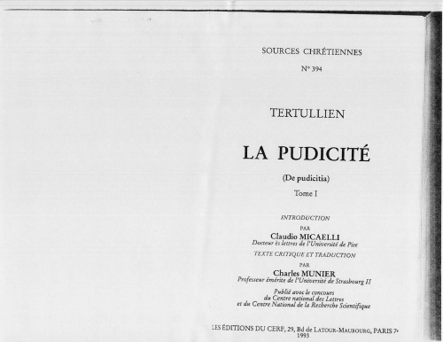 La pudicité (De pudicitia)