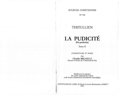 La pudicité (De pudicitia)