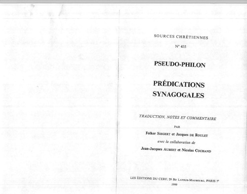 Predications Synagogales