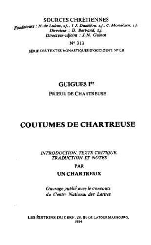 Coutumes de Chartreuse