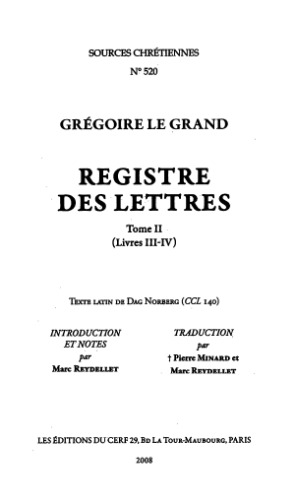 Registre des lettres. Tome II, Livres III-IV