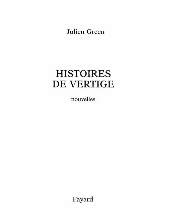 Histoires de Vertige