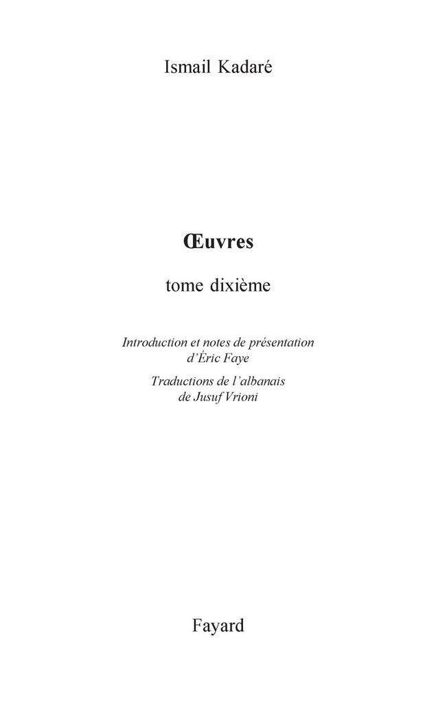 Œuvres Completes, Tome 10