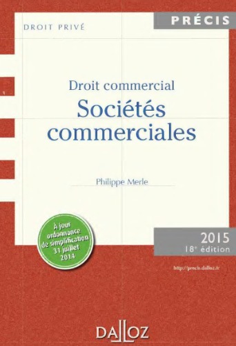 Droit Commercial. Societes Commerciales. Edition 2015 - 18e Ed.