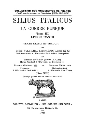 La guerre punique; Tome 3, Livres IX-XIII (La guerre punique, #3)