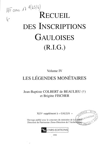 Recueil des Inscriptions gauloises, RIG