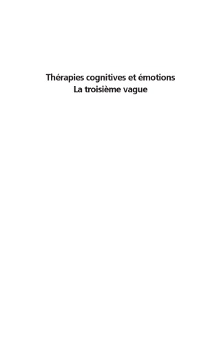 Therapie Cognitive Et Emotions 2e