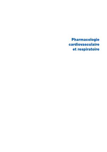 Pharmacologie Cardiovasculaire Et Respiratoire