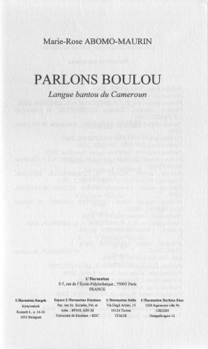 Parlons boulou : langue bantou du Cameroun