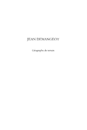 Jean Demangeot : géographe de terrain