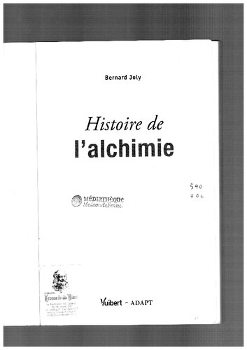 Histoire de L'Alchimie