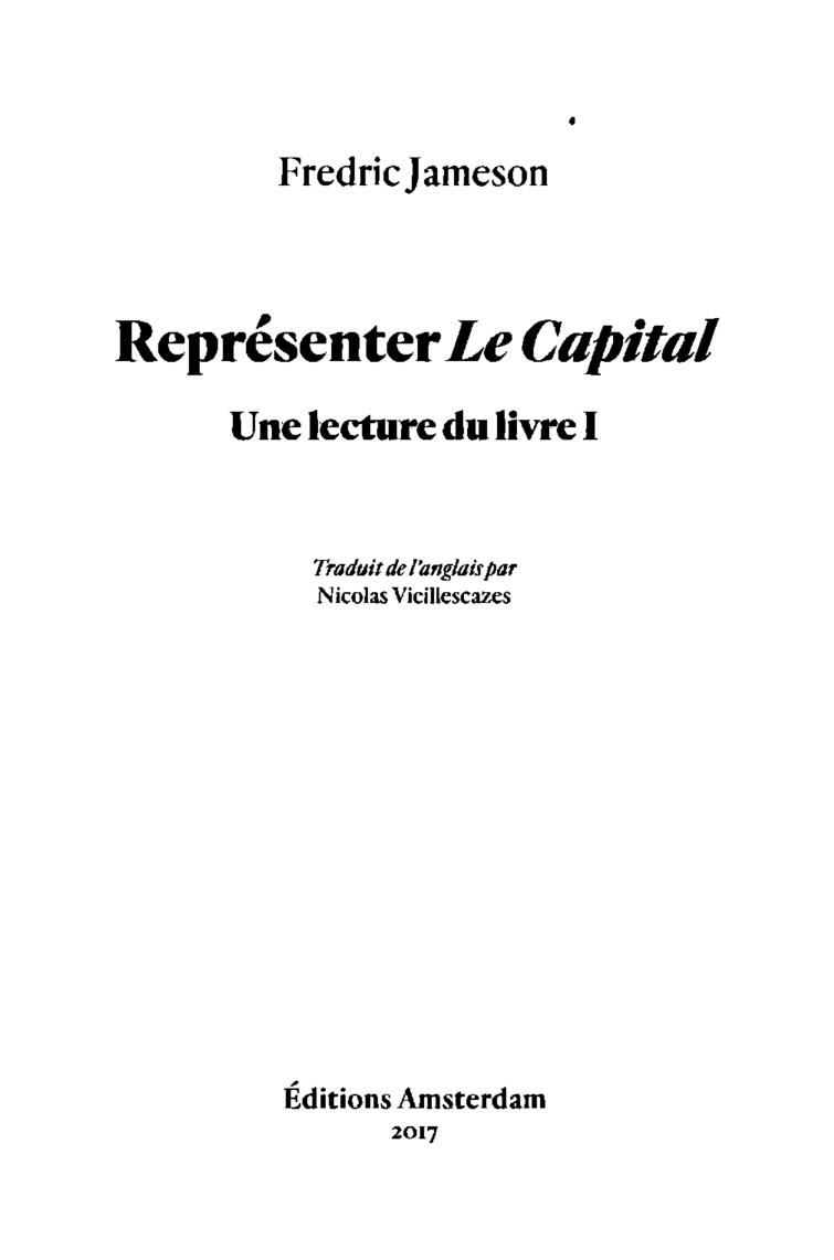 Représenter "Le Capital" : une lecture du livre I