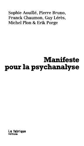 Manifeste pour la psychanalyse