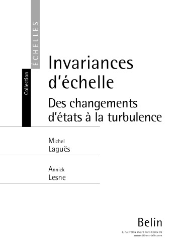 Invariances d'échelle : des changements d'états à la turbulence