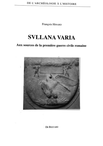 Svllana varia : aux sources de la première guerre civile romaine