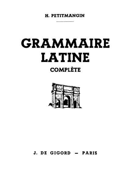 Grammaire latine (complète)